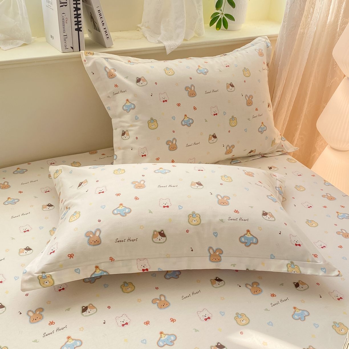 91家纺网 家纺一手货源 找家纺 花梦欣 2026新款全棉印花单品系列-单床笠 萌宠国度