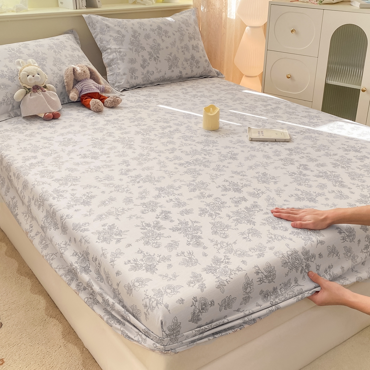 91家纺网 家纺一手货源 找家纺 花梦欣 2026新款全棉印花单品系列-单床笠 摩菲