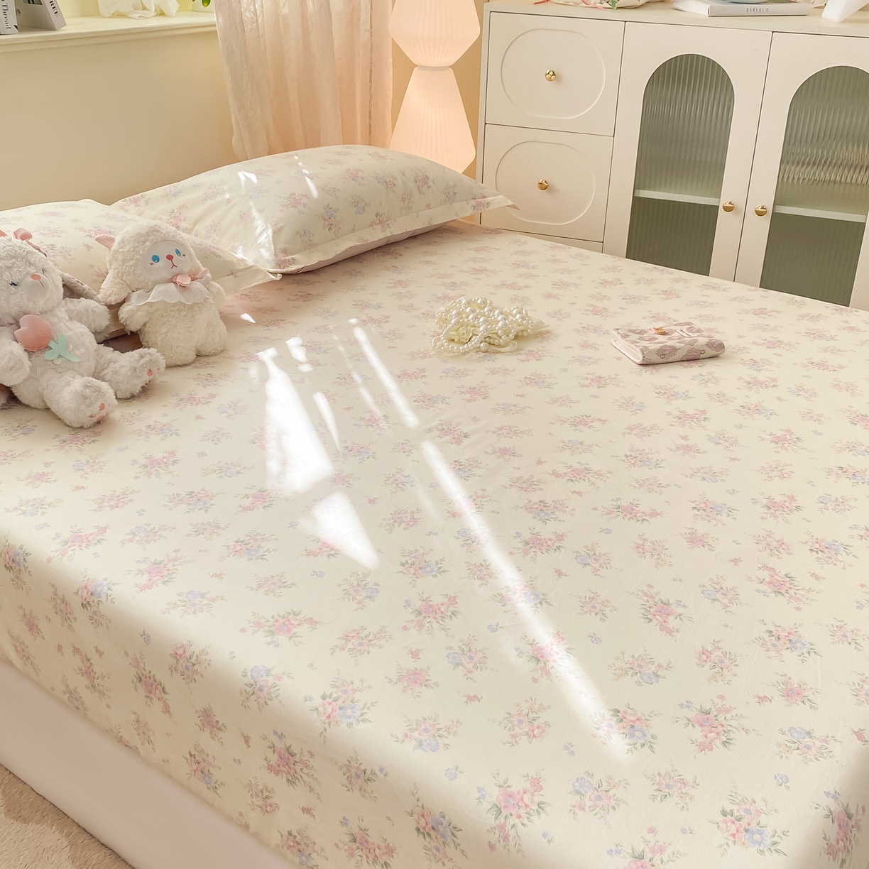 91家纺网 家纺一手货源 找家纺 花梦欣 2026新款全棉印花单品系列-单床笠 欧风花影