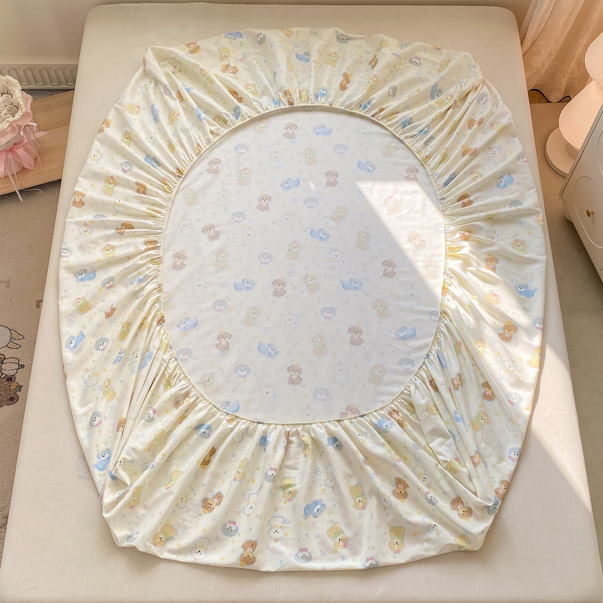 91家纺网 家纺一手货源 找家纺 花梦欣 2026新款全棉印花单品系列-单床笠 童趣绘彩