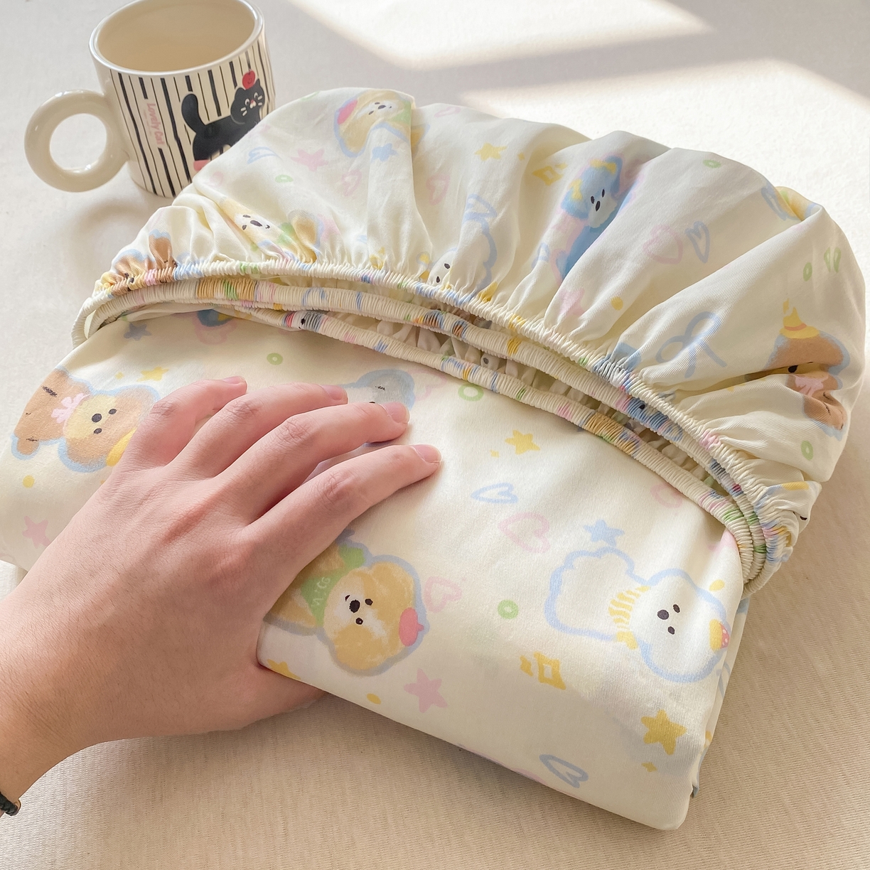 91家纺网 家纺一手货源 找家纺 花梦欣 2026新款全棉印花单品系列-单床笠 童趣绘彩