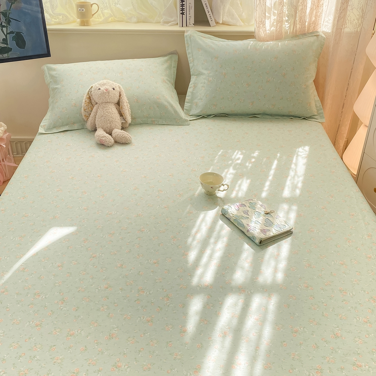 91家纺网 家纺一手货源 找家纺 花梦欣 2026新款全棉印花单品系列-单床笠 幽兰时光兰