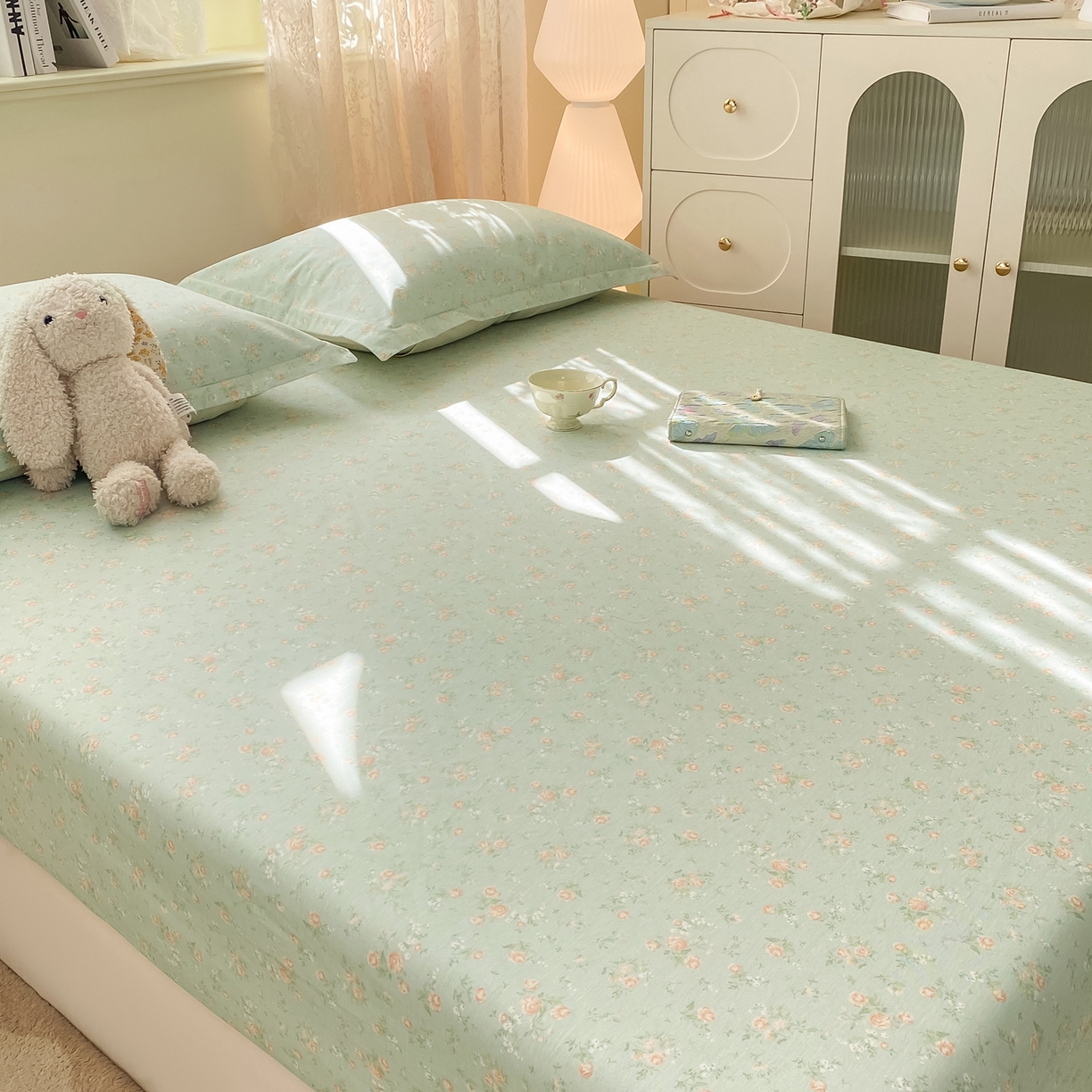 91家纺网 家纺一手货源 找家纺 花梦欣 2026新款全棉印花单品系列-单床笠 幽兰时光兰