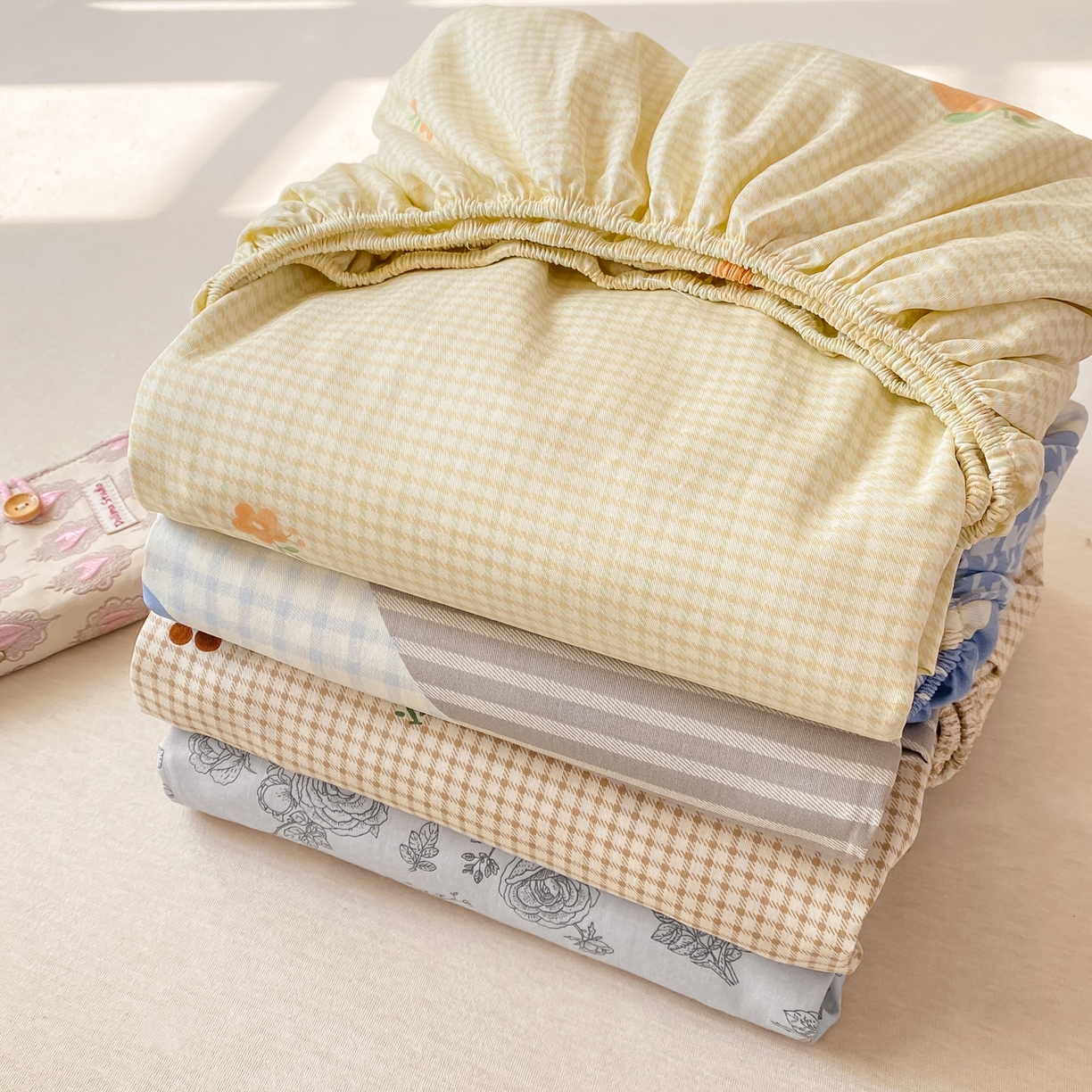 91家纺网 家纺一手货源 找家纺 花梦欣 2026新款全棉印花单品系列-单床笠 组合