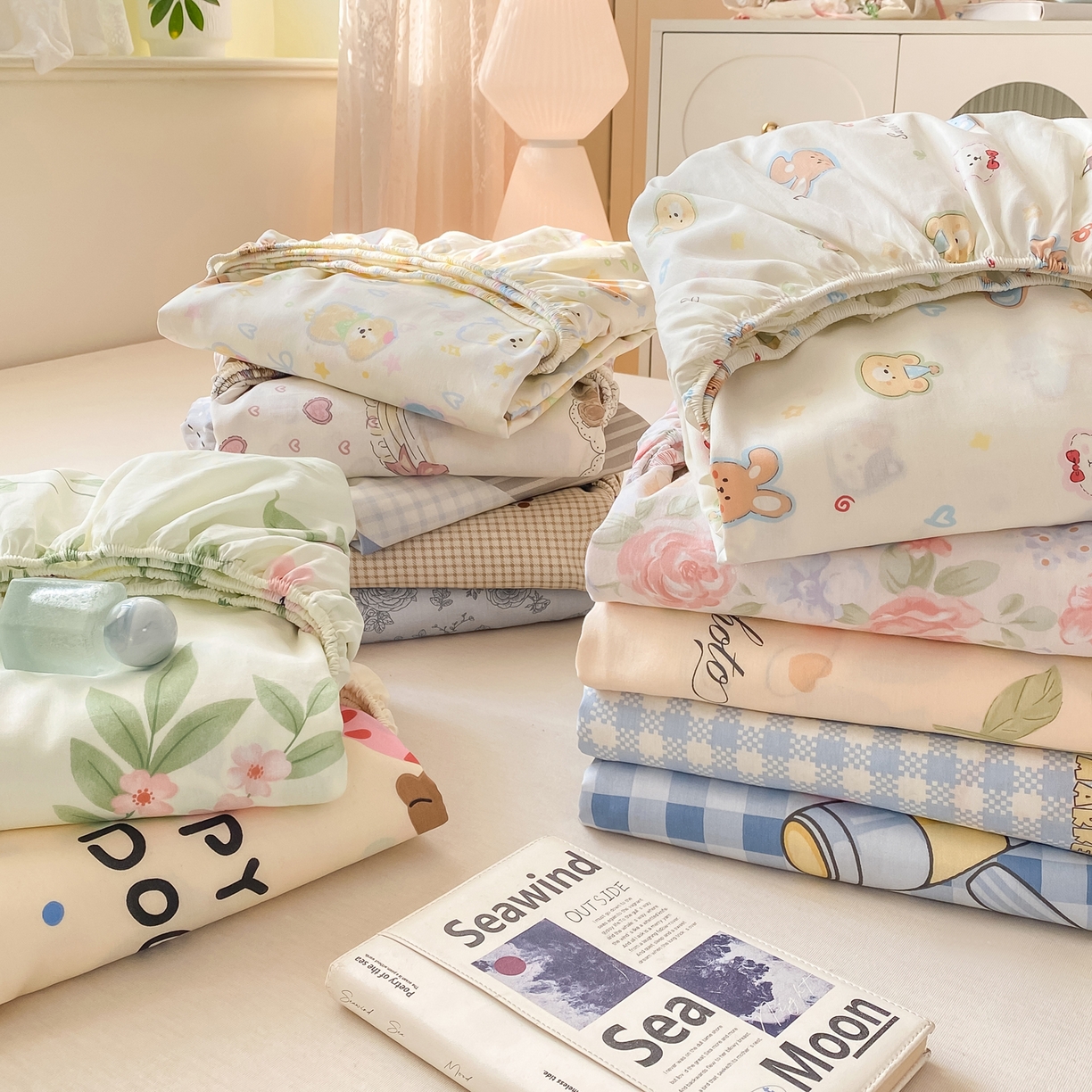 91家纺网 家纺一手货源 找家纺 花梦欣 2026新款全棉印花单品系列-单床笠 组合