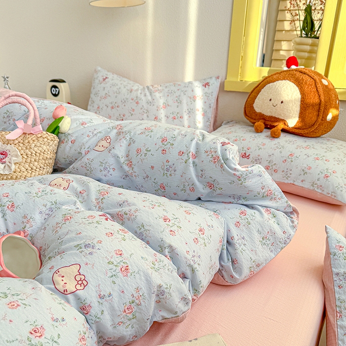 91家纺网 家纺一手货源 找家纺 （总）云玲时尚 2026新款云感双层纱印花四件套