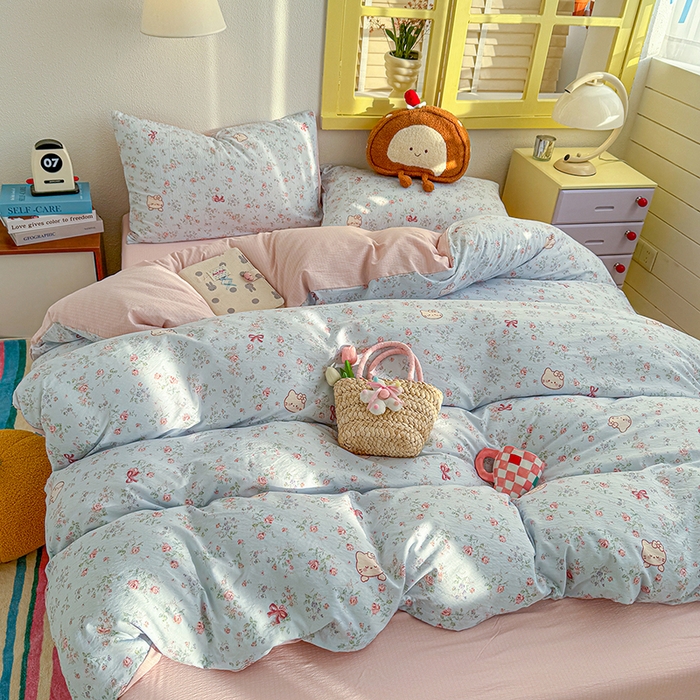 91家纺网 家纺一手货源 找家纺 （总）云玲时尚 2026新款云感双层纱印花四件套