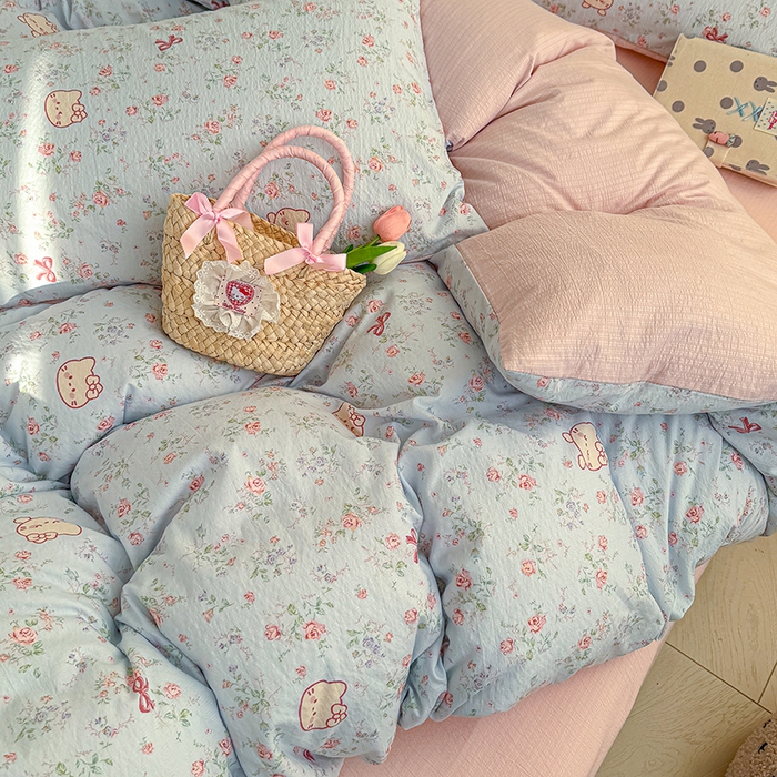 91家纺网 家纺一手货源 找家纺 （总）云玲时尚 2026新款云感双层纱印花四件套