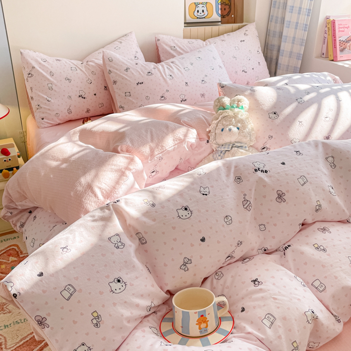 91家纺网 家纺一手货源 找家纺 （总）云玲时尚 2026新款古法水洗仿棉云感纱四件套