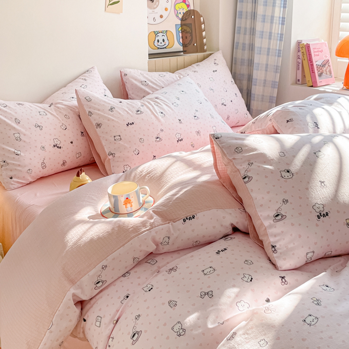 91家纺网 家纺一手货源 找家纺 （总）云玲时尚 2026新款古法水洗仿棉云感纱四件套