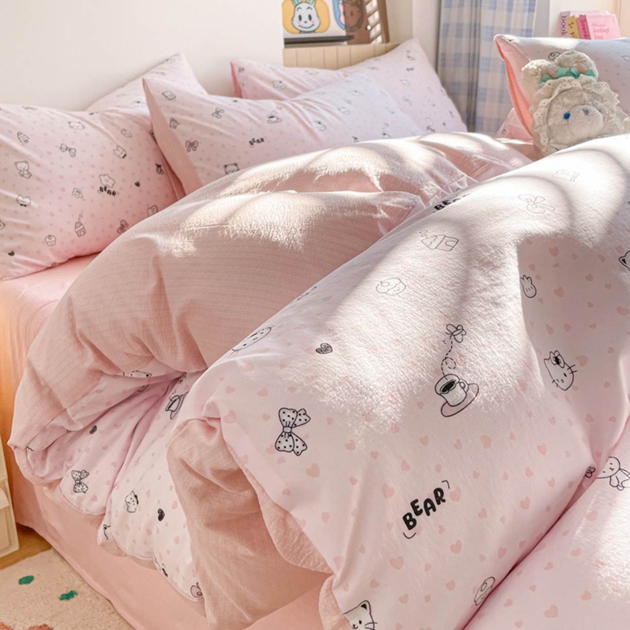 91家纺网 家纺一手货源 找家纺 （总）云玲时尚 2026新款古法水洗仿棉云感纱四件套