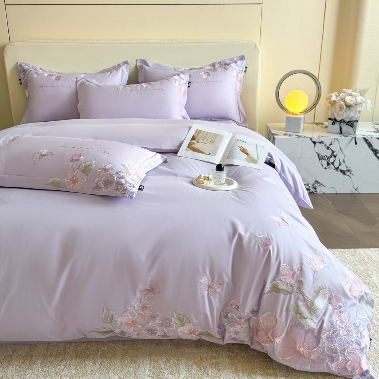 91家纺网 家纺一手货源 找家纺 （总）乐美家纺 2026新款春夏新品全棉刺绣悦璟系列四件套