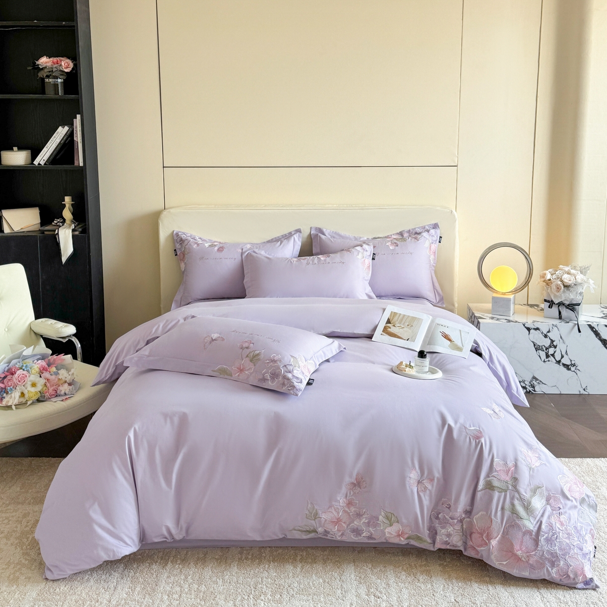 91家纺网 家纺一手货源 找家纺 （总）乐美家纺 2026新款春夏新品全棉刺绣悦璟系列四件套