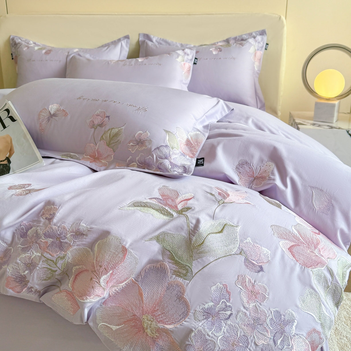 91家纺网 家纺一手货源 找家纺 （总）乐美家纺 2026新款春夏新品全棉刺绣悦璟系列四件套