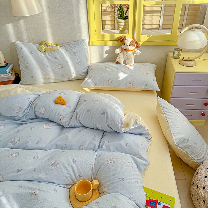 91家纺网 家纺一手货源 找家纺 （总）云玲时尚 2026新款云感双层纱印花四件套