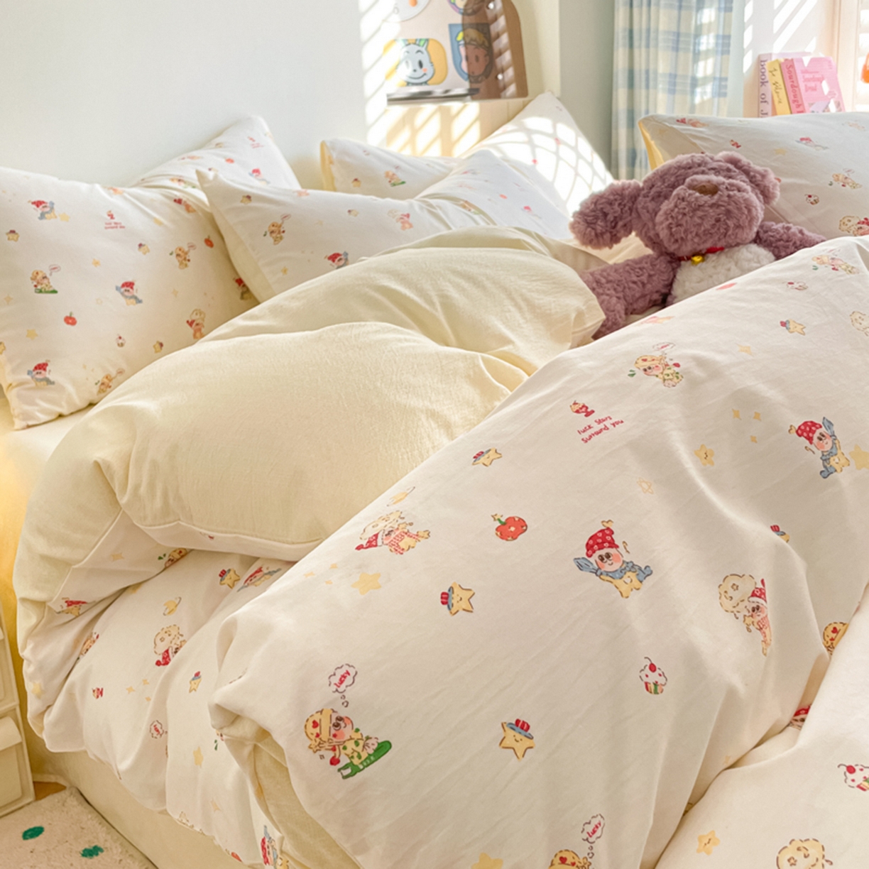 91家纺网 家纺一手货源 找家纺 （总）云玲时尚 2026新款古法水洗仿棉云感纱四件套