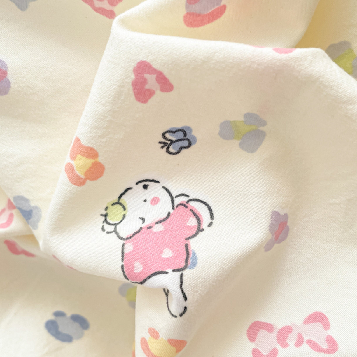 91家纺网 家纺一手货源 找家纺 云玲时尚 2026新款古法水洗仿棉云感纱四件套 狗狗乐园