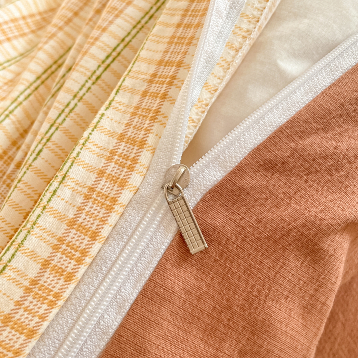 91家纺网 家纺一手货源 找家纺 云玲时尚 2026新款古法水洗仿棉云感纱四件套 可爱南瓜