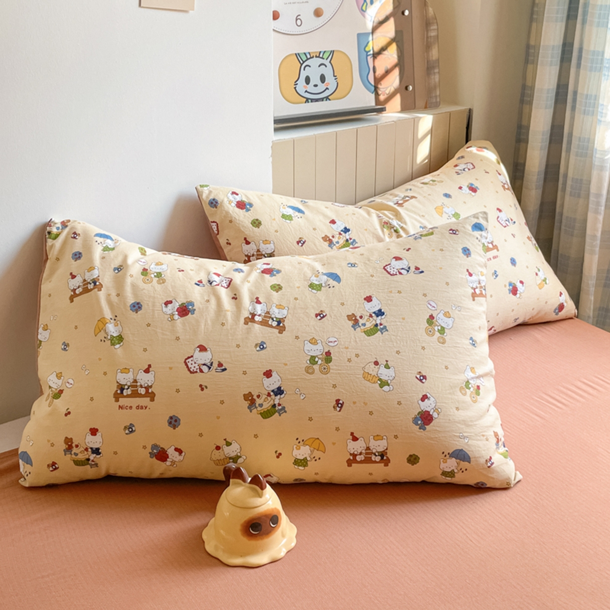 91家纺网 家纺一手货源 找家纺 云玲时尚 2026新款古法水洗仿棉云感纱四件套 梦幻乐园