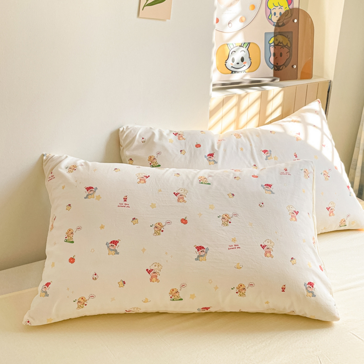 91家纺网 家纺一手货源 找家纺 云玲时尚 2026新款古法水洗仿棉云感纱四件套 奶味星人