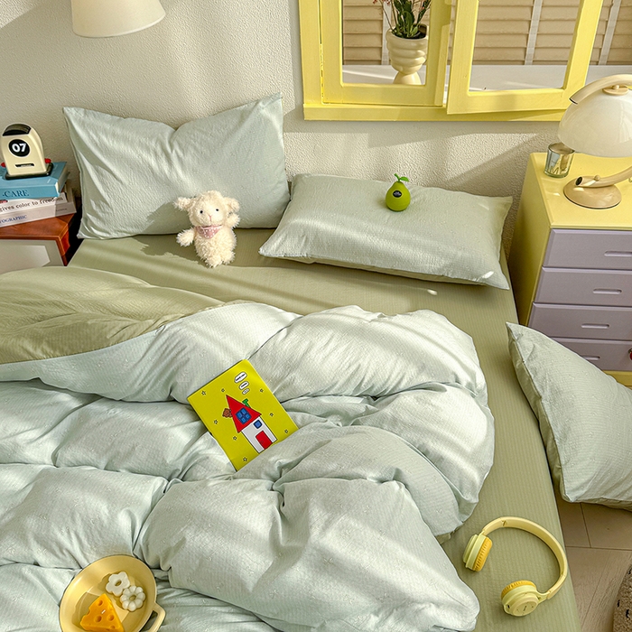 云玲时尚 2026新款云感双层纱印花四件套 简夏