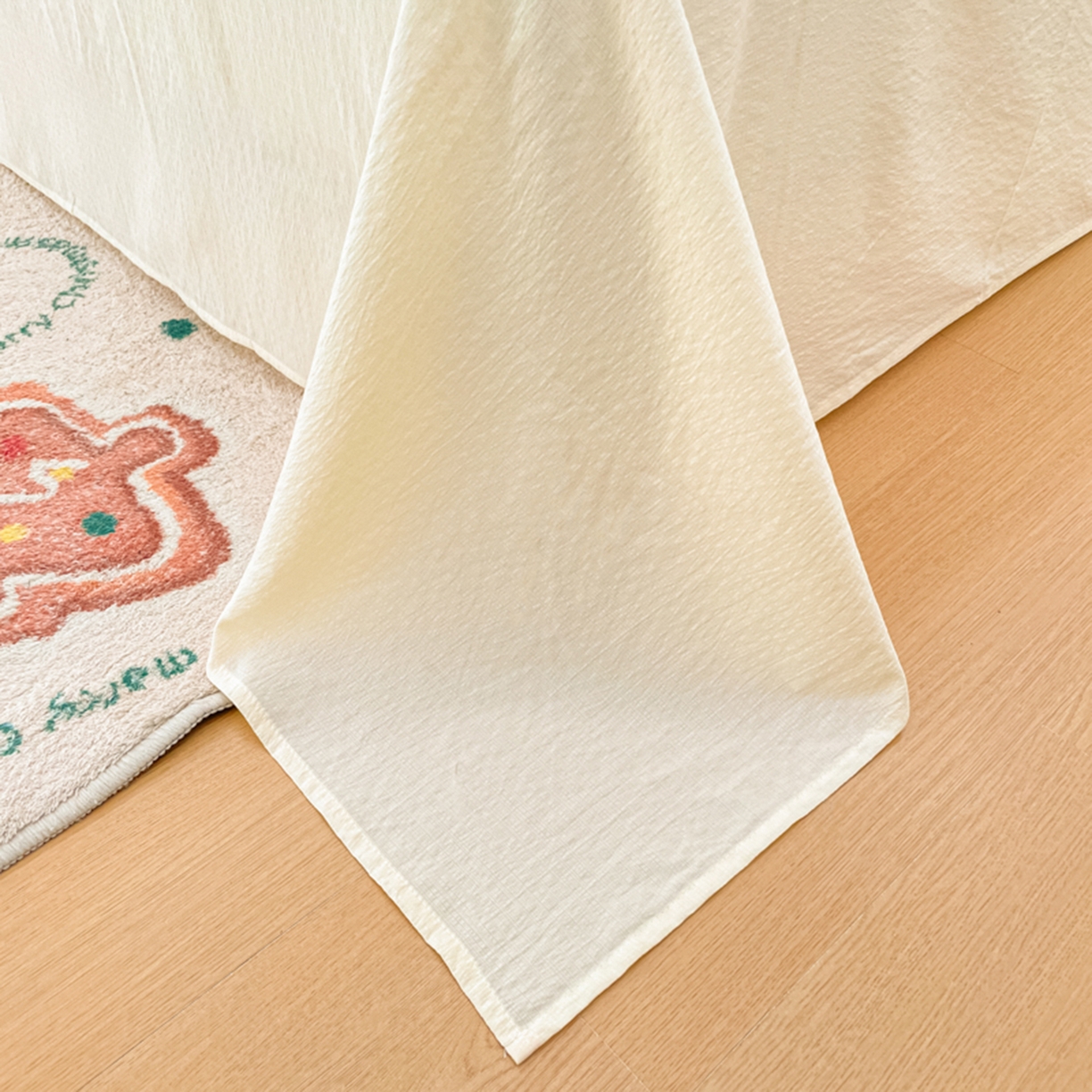 91家纺网 家纺一手货源 找家纺 云玲时尚 2026新款古法水洗仿棉云感纱四件套 奶味星人