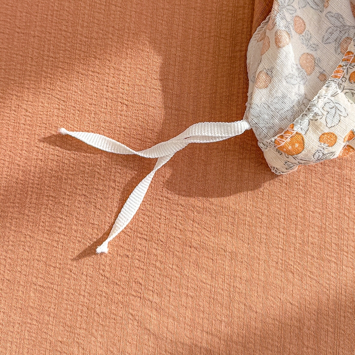 91家纺网 家纺一手货源 找家纺 云玲时尚 2026新款云感双层纱印花四件套 橘园