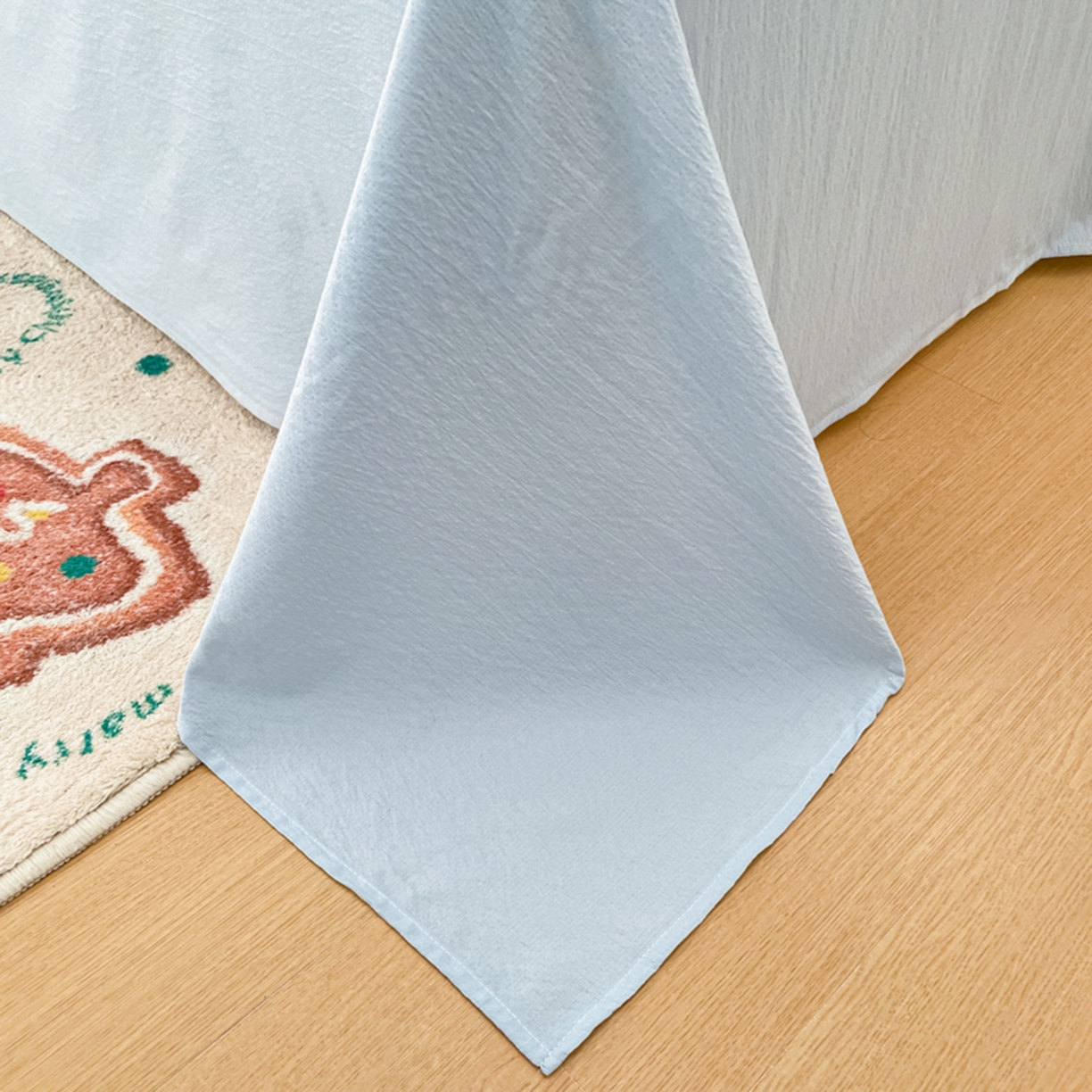 91家纺网 家纺一手货源 找家纺 云玲时尚 2026新款古法水洗仿棉云感纱四件套 小鱼的心事