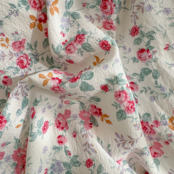 91家纺网 家纺一手货源 找家纺 云玲时尚 2026新款云感双层纱印花四件套 七里香