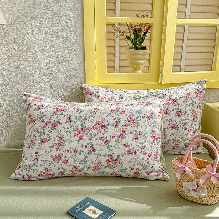 91家纺网 家纺一手货源 找家纺 云玲时尚 2026新款云感双层纱印花四件套 七里香