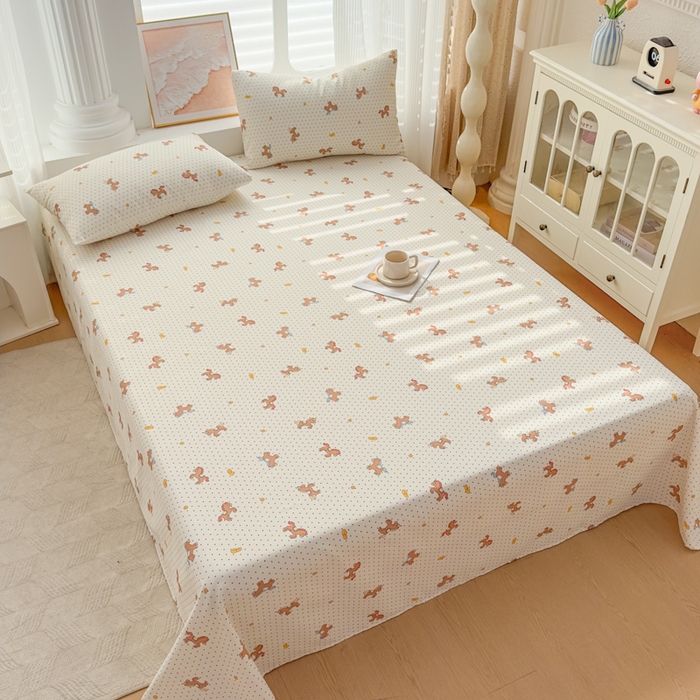 91家纺网 家纺一手货源 找家纺 （总）爱彼家纺 2026新款马上发财新布料细沙三枚缎全新工艺老粗布凉席席子床单三件套-马年系列一