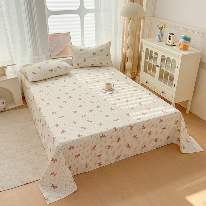 91家纺网 家纺一手货源 找家纺 （总）爱彼家纺 2026新款马上发财新布料细沙三枚缎全新工艺老粗布凉席席子床单三件套-马年系列一