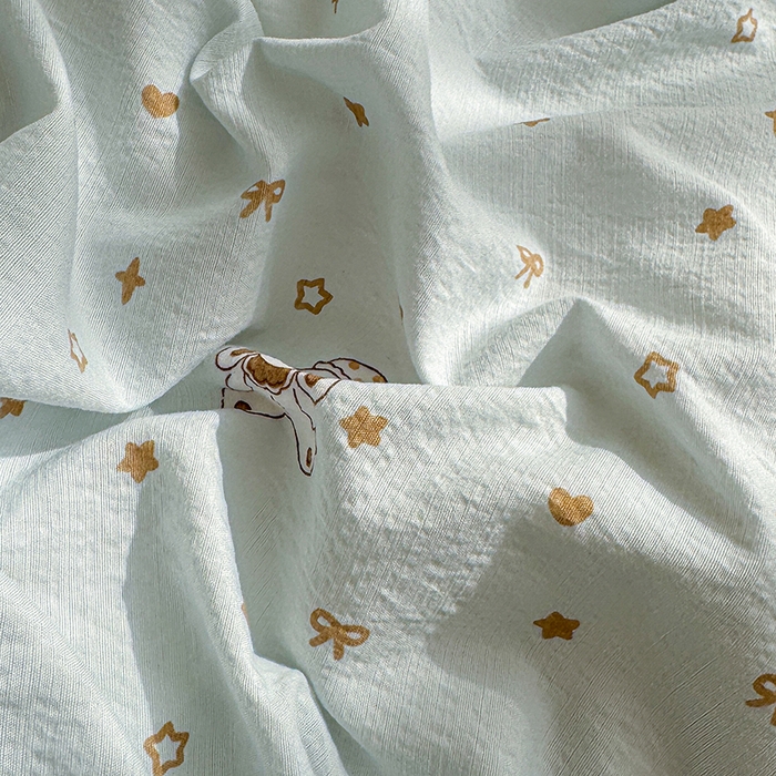 91家纺网 家纺一手货源 找家纺 云玲时尚 2026新款云感双层纱印花四件套 星星屁屁兔