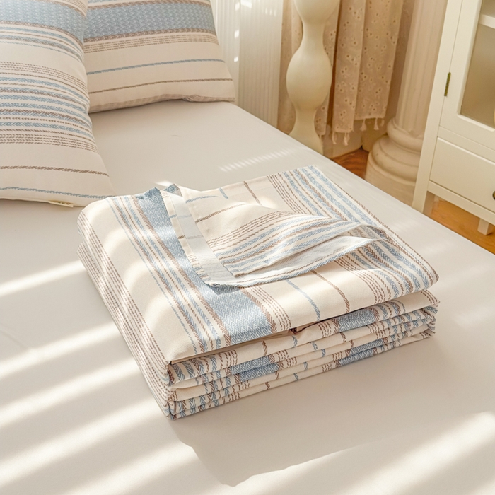 91家纺网 家纺一手货源 找家纺 爱彼家纺 2026新款马上发财新布料细沙三枚缎全新工艺老粗布凉席席子床单三件套-马年系列一 风禾纹