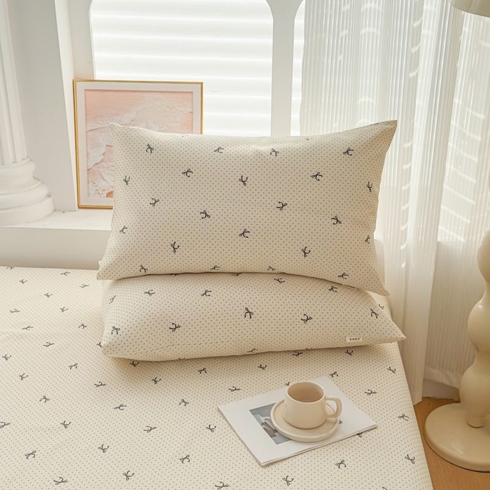 91家纺网 家纺一手货源 找家纺 爱彼家纺 2026新款马上发财新布料细沙三枚缎全新工艺老粗布凉席席子床单三件套-马年系列一 波点蝴蝶结