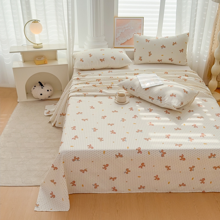 91家纺网 家纺一手货源 找家纺 爱彼家纺 2026新款马上发财新布料细沙三枚缎全新工艺老粗布凉席席子床单三件套-马年系列一 马上发财