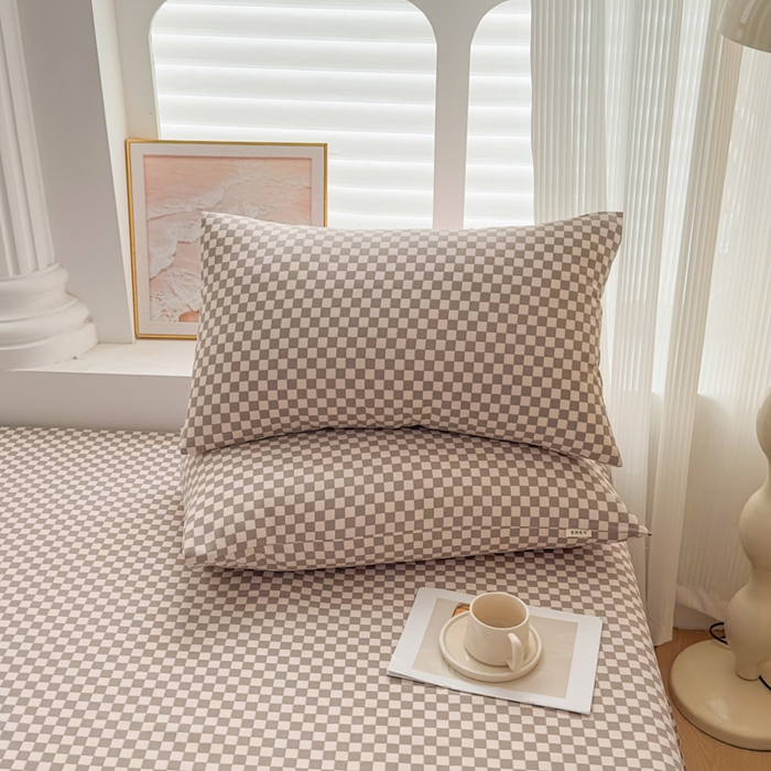 91家纺网 家纺一手货源 找家纺 爱彼家纺 2026新款马上发财新布料细沙三枚缎全新工艺老粗布凉席席子床单三件套-马年系列一 咖格棋