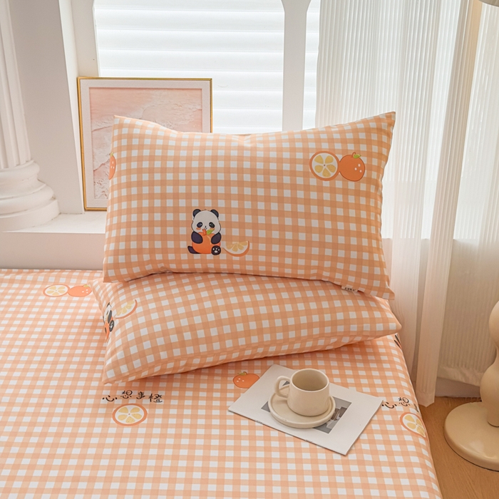 91家纺网 家纺一手货源 找家纺 爱彼家纺 2026新款马上发财新布料细沙三枚缎全新工艺老粗布凉席席子床单三件套-马年系列一 心想事橙