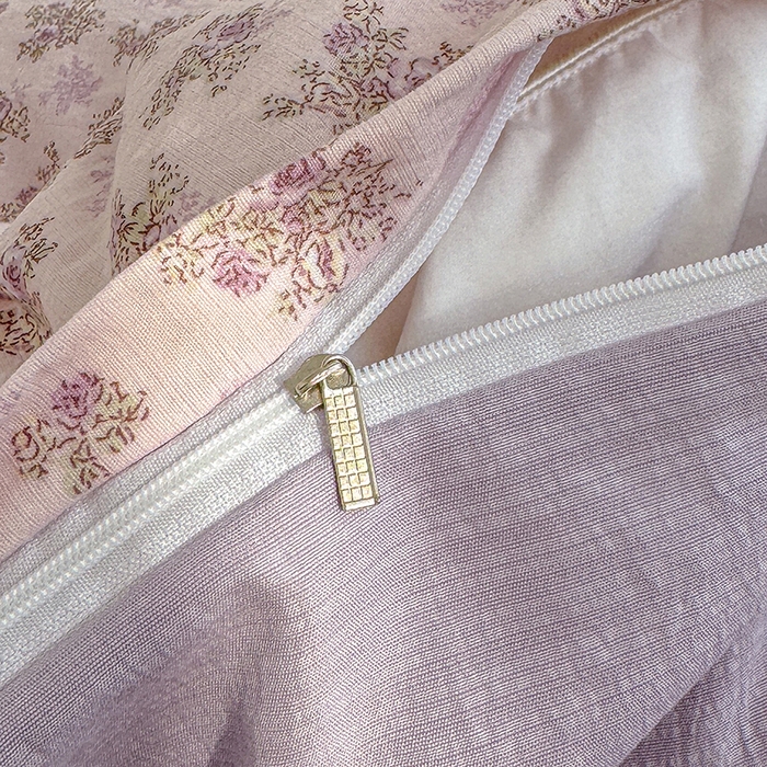 91家纺网 家纺一手货源 找家纺 云玲时尚 2026新款云感双层纱印花四件套 薰衣草