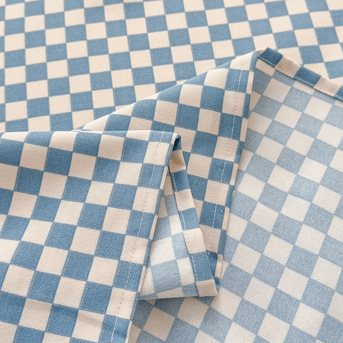 91家纺网 家纺一手货源 找家纺 爱彼家纺 2026新款马上发财新布料细沙三枚缎全新工艺老粗布凉席席子床单三件套-马年系列一 蓝格棋