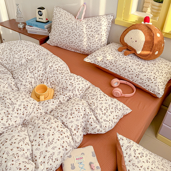 91家纺网 家纺一手货源 找家纺 云玲时尚 2026新款云感双层纱印花四件套 枝蔓