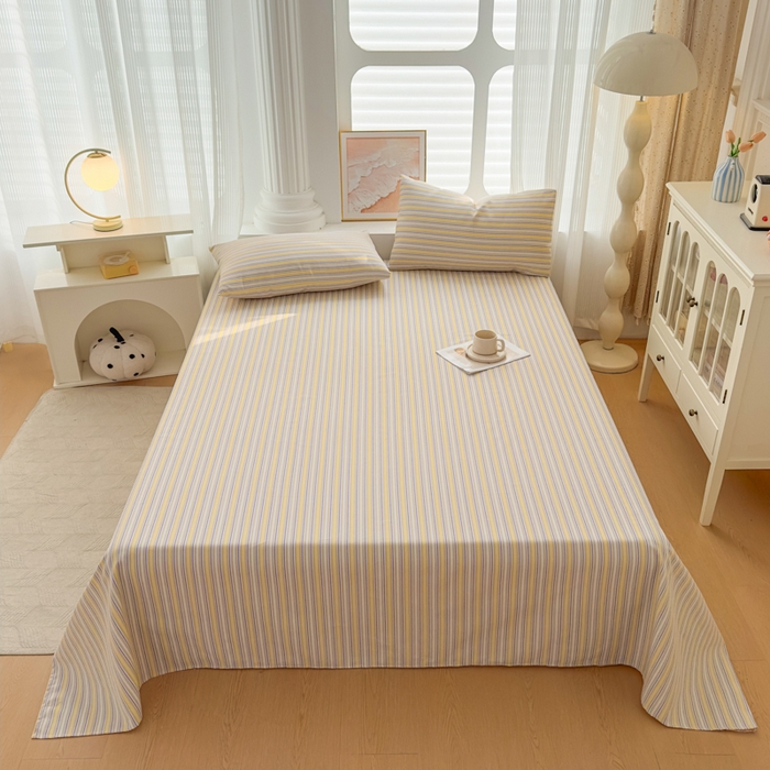 91家纺网 家纺一手货源 找家纺 爱彼家纺 2026新款马上发财新布料细沙三枚缎全新工艺老粗布凉席席子床单三件套-马年系列一 南望