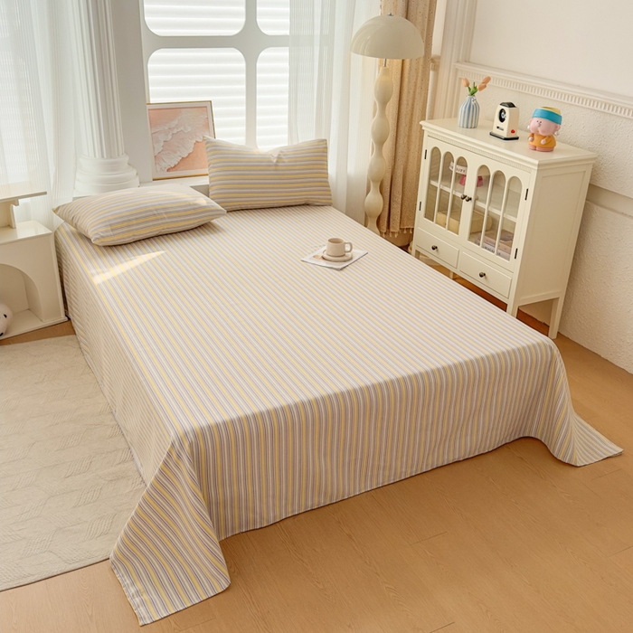 91家纺网 家纺一手货源 找家纺 爱彼家纺 2026新款马上发财新布料细沙三枚缎全新工艺老粗布凉席席子床单三件套-马年系列一 南望