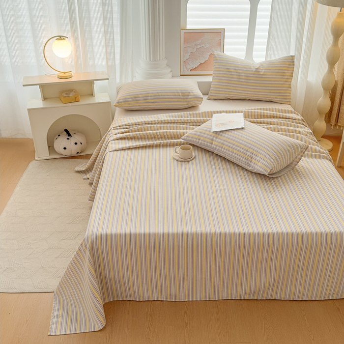 91家纺网 家纺一手货源 找家纺 爱彼家纺 2026新款马上发财新布料细沙三枚缎全新工艺老粗布凉席席子床单三件套-马年系列一 南望