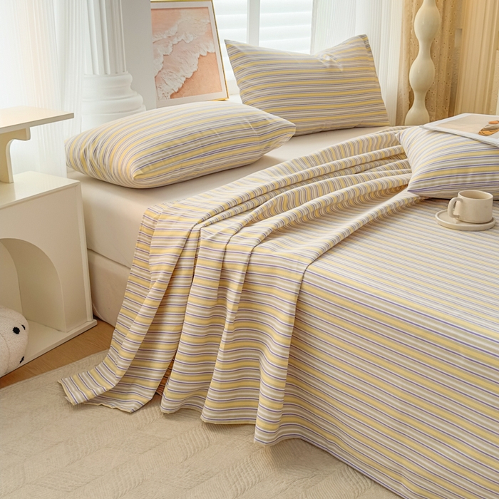 91家纺网 家纺一手货源 找家纺 爱彼家纺 2026新款马上发财新布料细沙三枚缎全新工艺老粗布凉席席子床单三件套-马年系列一 南望