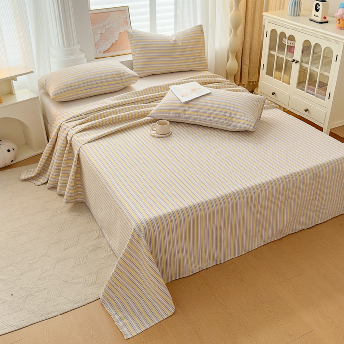 91家纺网 家纺一手货源 找家纺 爱彼家纺 2026新款马上发财新布料细沙三枚缎全新工艺老粗布凉席席子床单三件套-马年系列一 南望