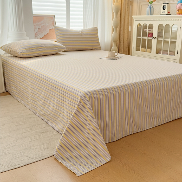 91家纺网 家纺一手货源 找家纺 爱彼家纺 2026新款马上发财新布料细沙三枚缎全新工艺老粗布凉席席子床单三件套-马年系列一 南望