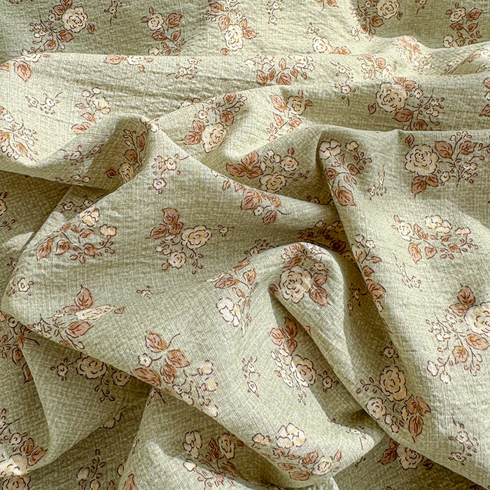 91家纺网 家纺一手货源 找家纺 云玲时尚 2026新款云感双层纱印花四件套 棕韵梦境