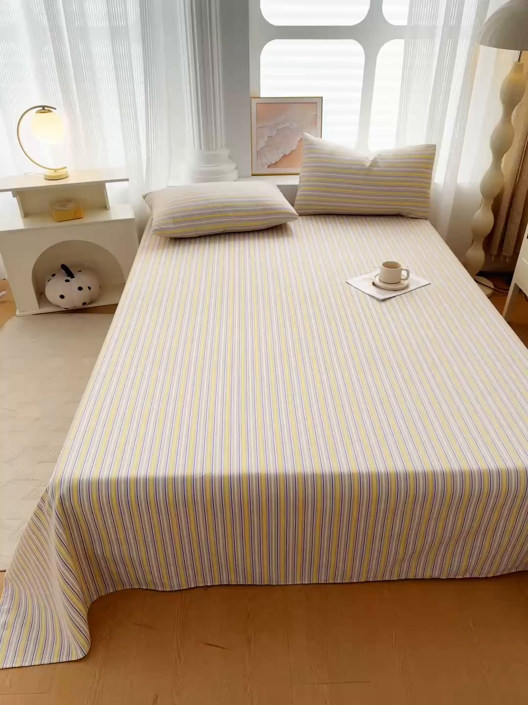 91家纺网 家纺一手货源 找家纺 爱彼家纺 2026新款马上发财新布料细沙三枚缎全新工艺老粗布凉席席子床单三件套-马年系列一 南望