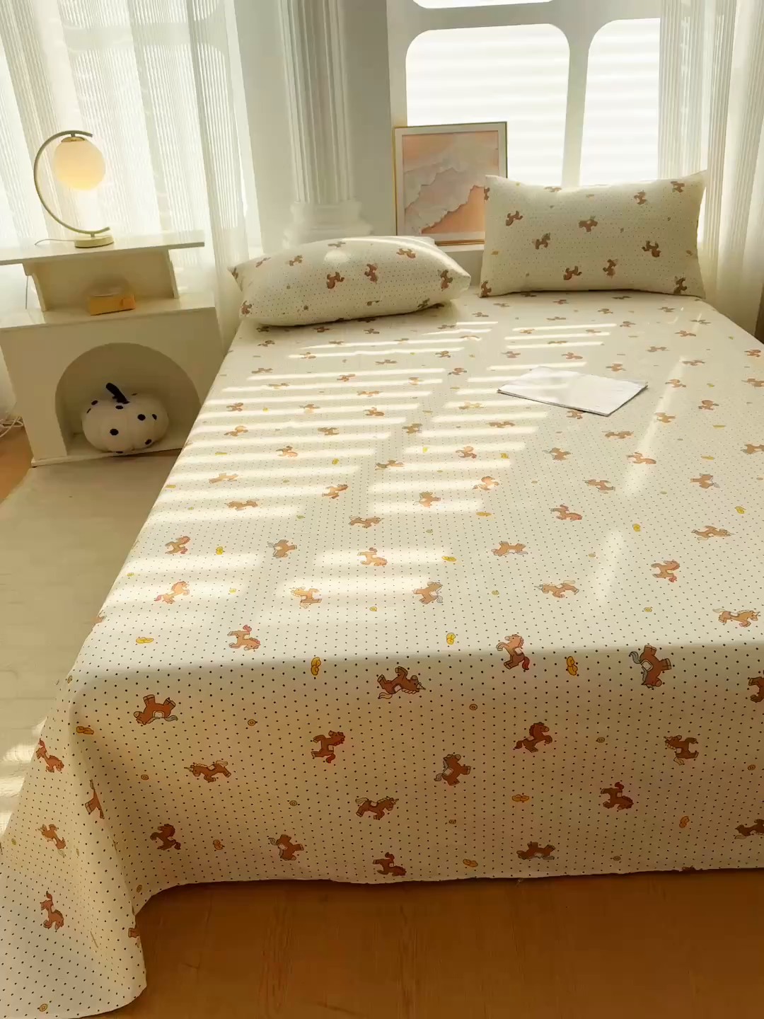 91家纺网 家纺一手货源 找家纺 爱彼家纺 2026新款马上发财新布料细沙三枚缎全新工艺老粗布凉席席子床单三件套-马年系列一 马上发财